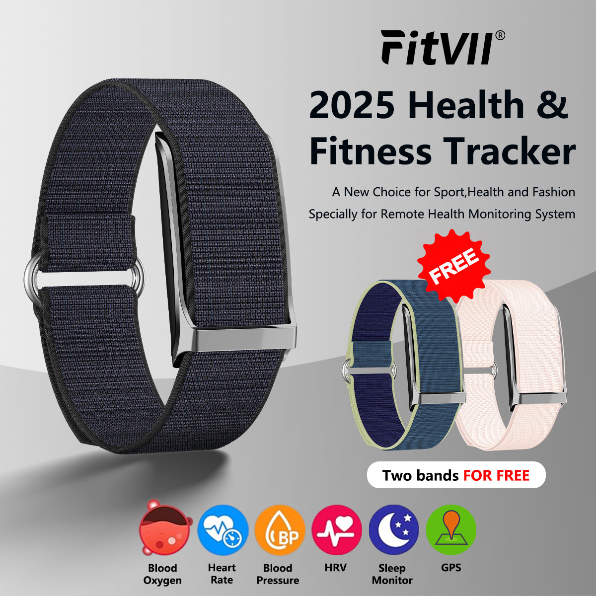 FitVII® Health Activity Fitness Tracker With BP+HR+SPO2+Sleep+