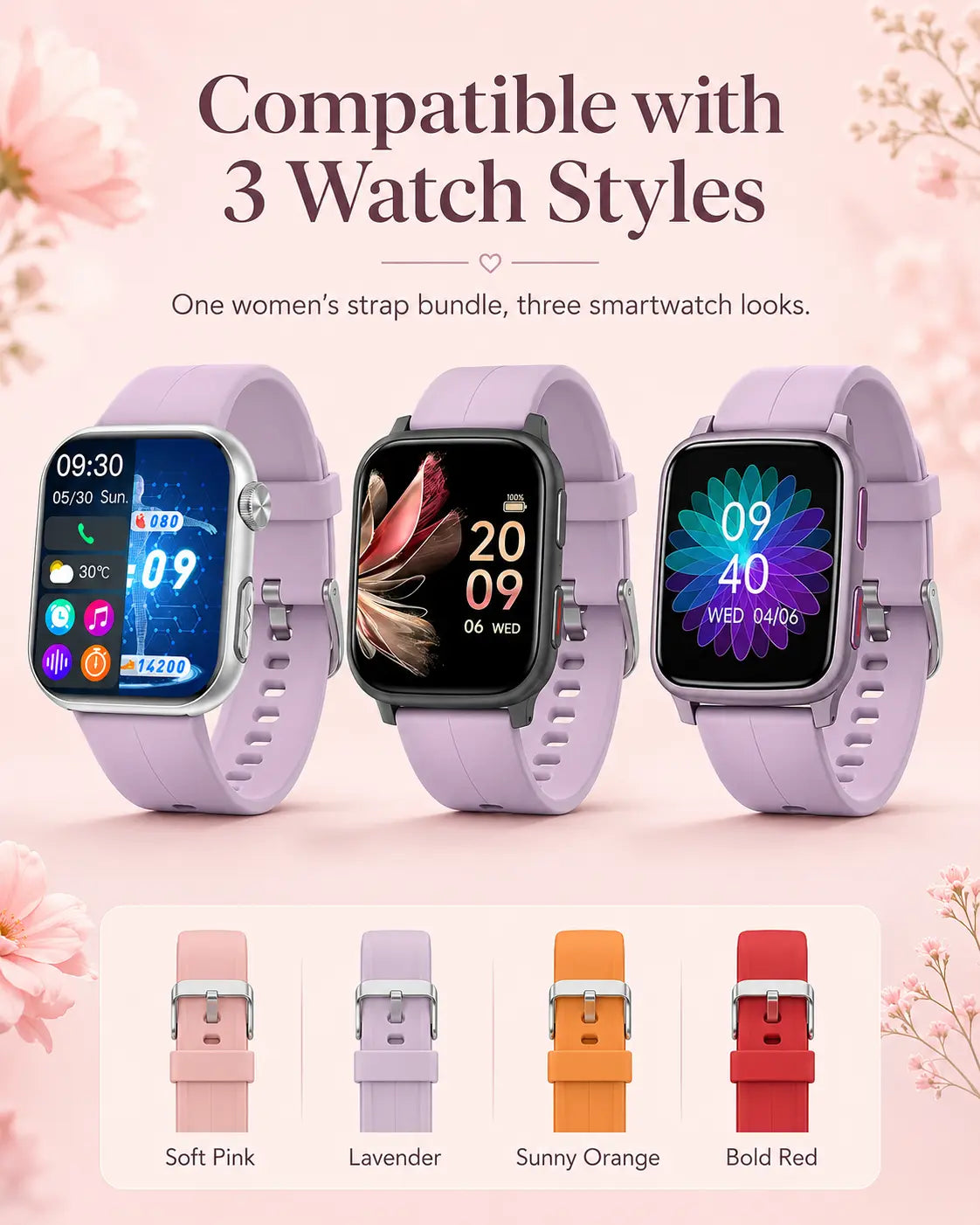 HM57 | GT5 PRO MAX | H56 Watch for Women Replacement Band - 4 Pcs Bundle fitvii