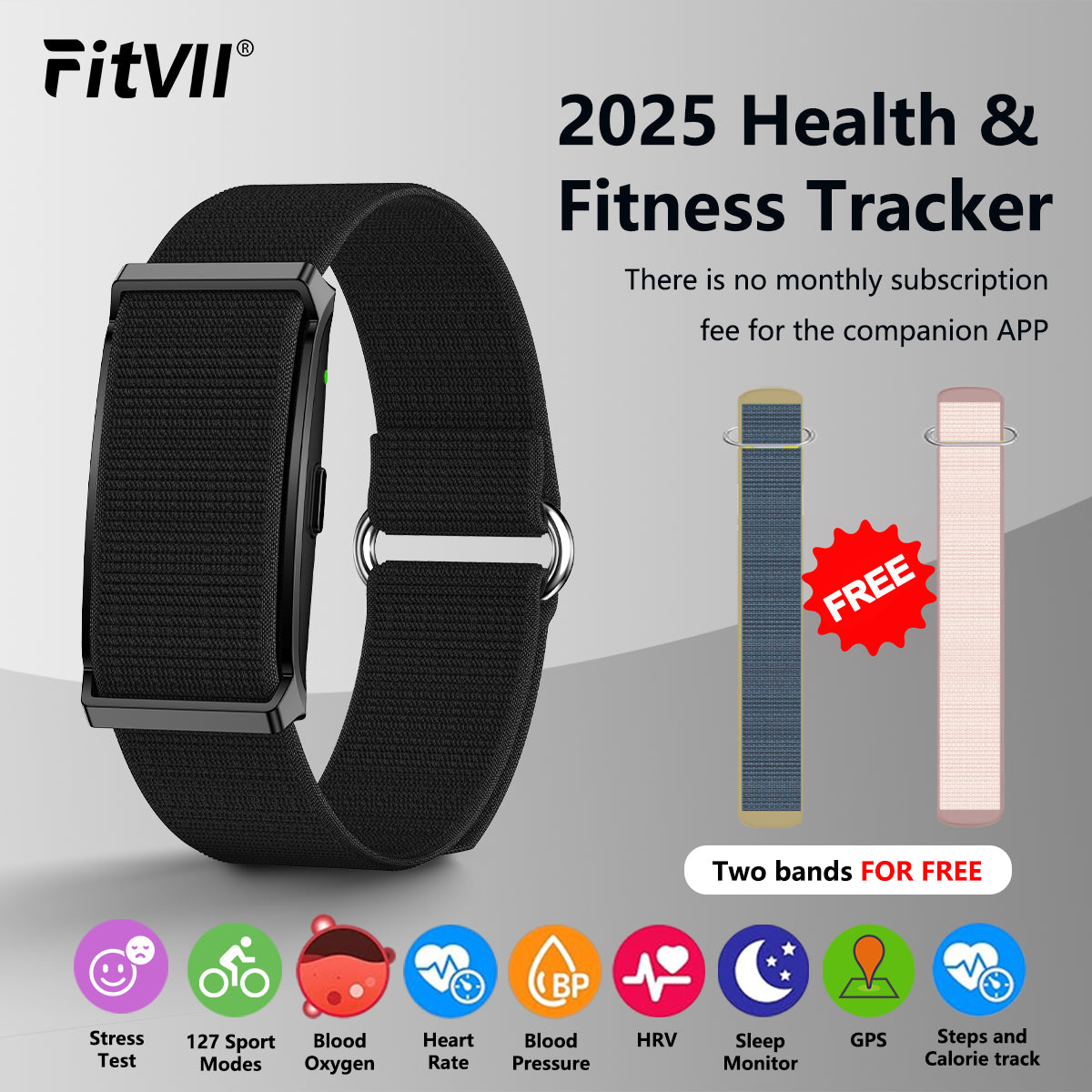 Smartwatch Fitness Watch Subscription FitVII® Nova Health Activity