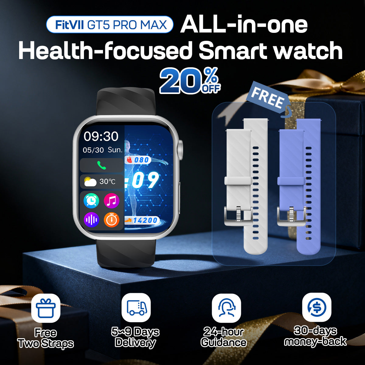 പുതുപ്പ്: FITVII™ജിટી 5 IP68 വെള്ളറോഫ് സ്മാർറ്റ് വാച്ച് 7/24 രക്തം ഹൃദയം റേറ്റ് മോണീറ്റര്-68% OFF🔥
