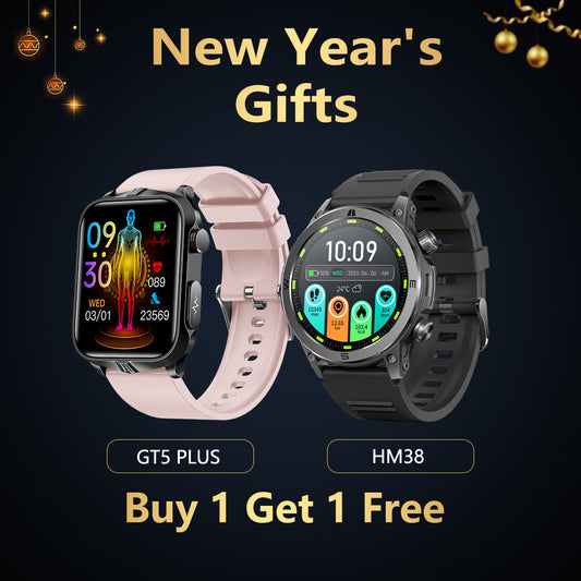 2025 Upgrade Fitvii® GT5 Plus Health & Fitness Smartwatch with HR+BP+BG+ECG(EKG)+SPO2+TEMP+SOS+ Sleep+Uric Acid+Blood Fat Monitoring + New Year Watch Gift🎁