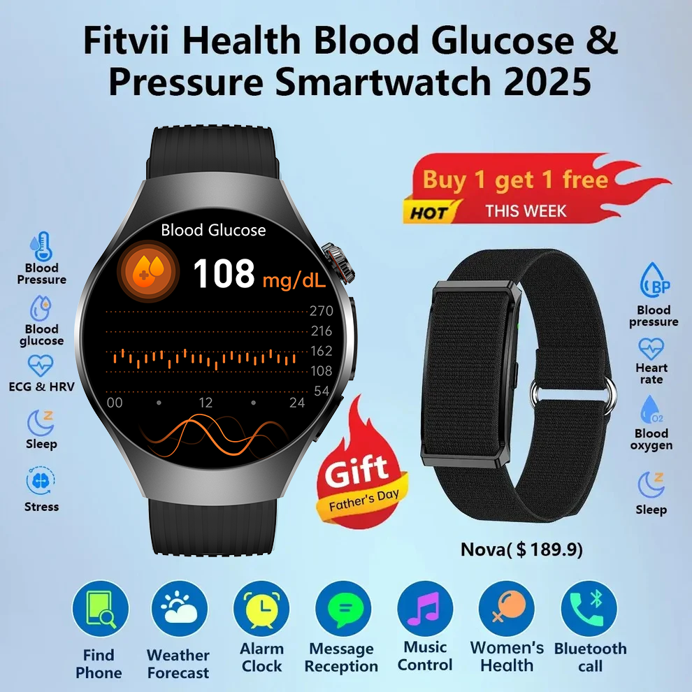 FitVII® AegisFit ECG Smartwatch with All-in-one Health Monitoring -🎁Free Watchs