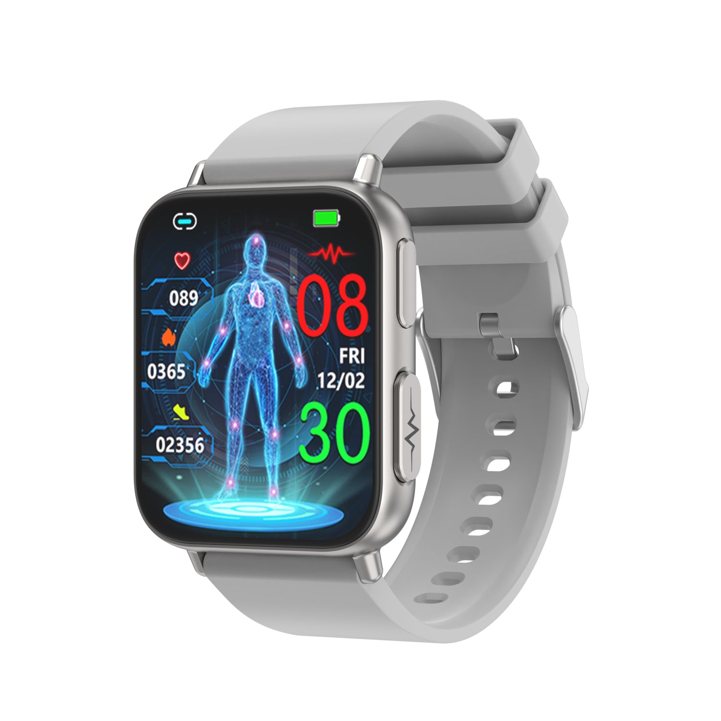 Novo Fitvii Poderoso Smartwatch ECG com Monitor de Pressão Arterial de Frequência Cardíaca + EKG + Açúcar no Sangue + Teste de Estresse