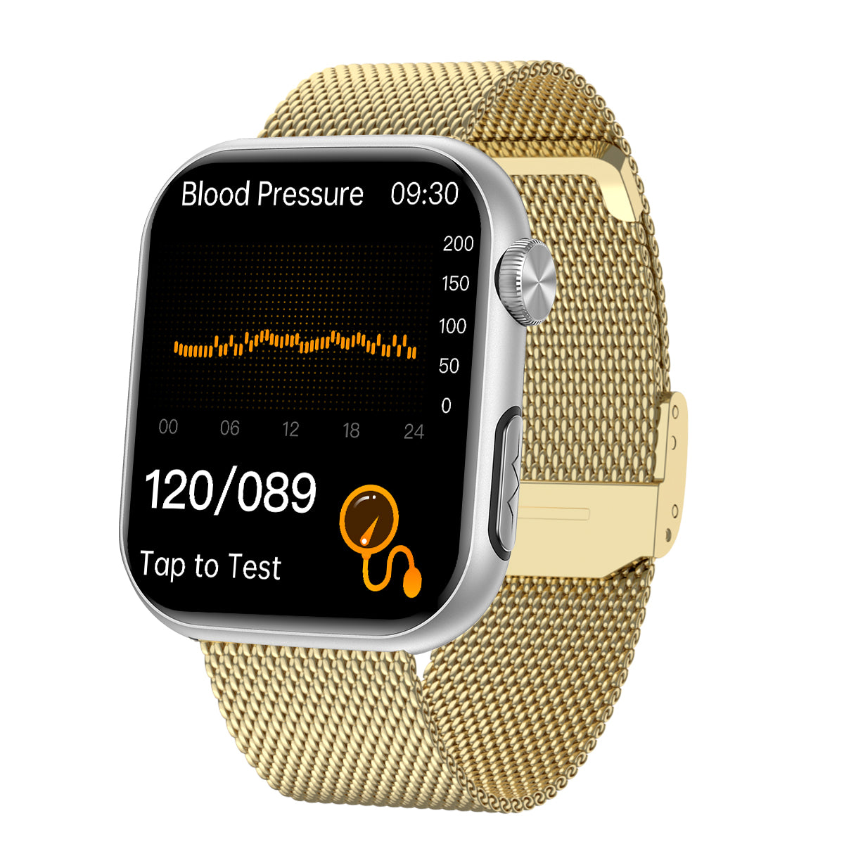 Novo Fitvii Poderoso Smartwatch ECG com Monitor de Pressão Arterial de Frequência Cardíaca + EKG + Açúcar no Sangue + Teste de Estresse