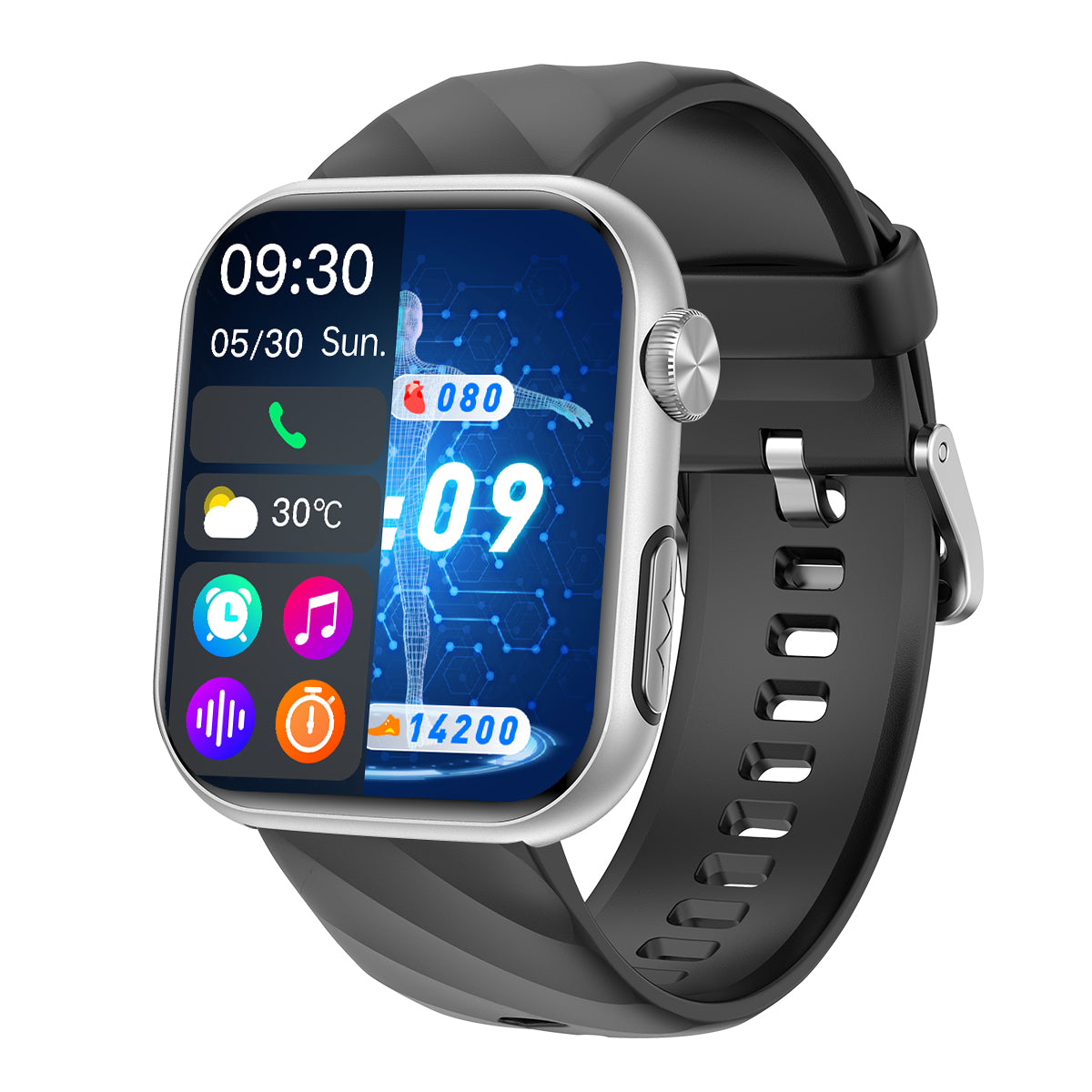 Novo Fitvii Poderoso Smartwatch ECG com Monitor de Pressão Arterial de Frequência Cardíaca + EKG + Açúcar no Sangue + Teste de Estresse