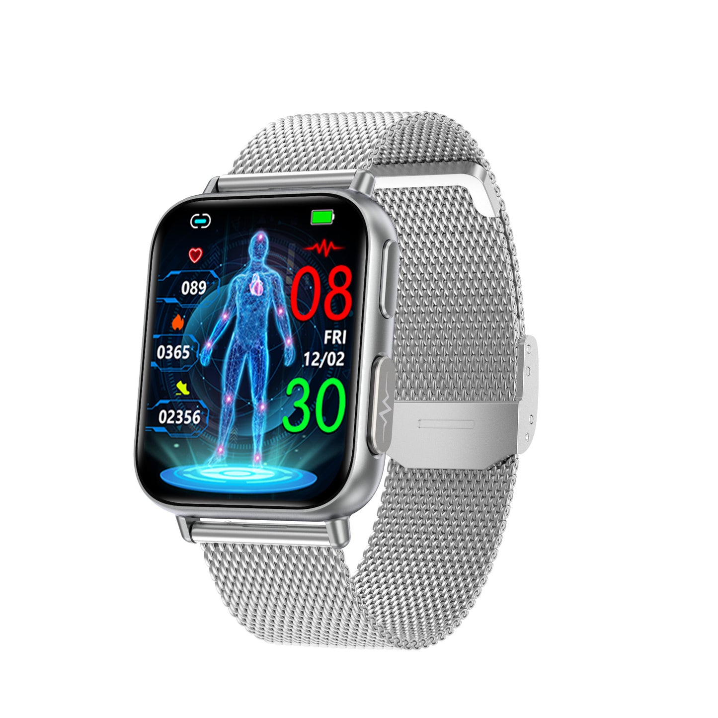 Nova Fitvii potenca Smartwatch ECG kun korpoŝo de sango preso kontroli EKG- sango de sugaro