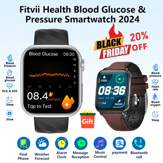 2024 Newest Upgrade Fitvii® GT5Pro Max  All In One AI Health Smartwatch With Sleep+BP+BG+HRV+ECG+PGG+SpO2+ SOS+Stress Monitoring  Supports Voice Calls And Fitness Tracker + Free GT5 Watch Gift🎁