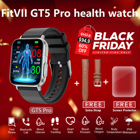 Uuendamine:FITVII™GT5 IP68 Veekindel SmartWatch koos 7/24 vererõhu südame löögisagedus Monitor-68% OFF