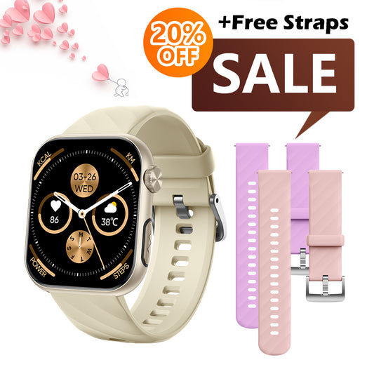 Upgrade Fitvii® GT5 Pro Max Blood Glucose Watch With BP+HRV+ECG(EKG)+PGG+SpO2+SOS+Stress+Sleep Monitoring Supports Voice Calls And Fitness Tracker + Free Straps Gift🎁