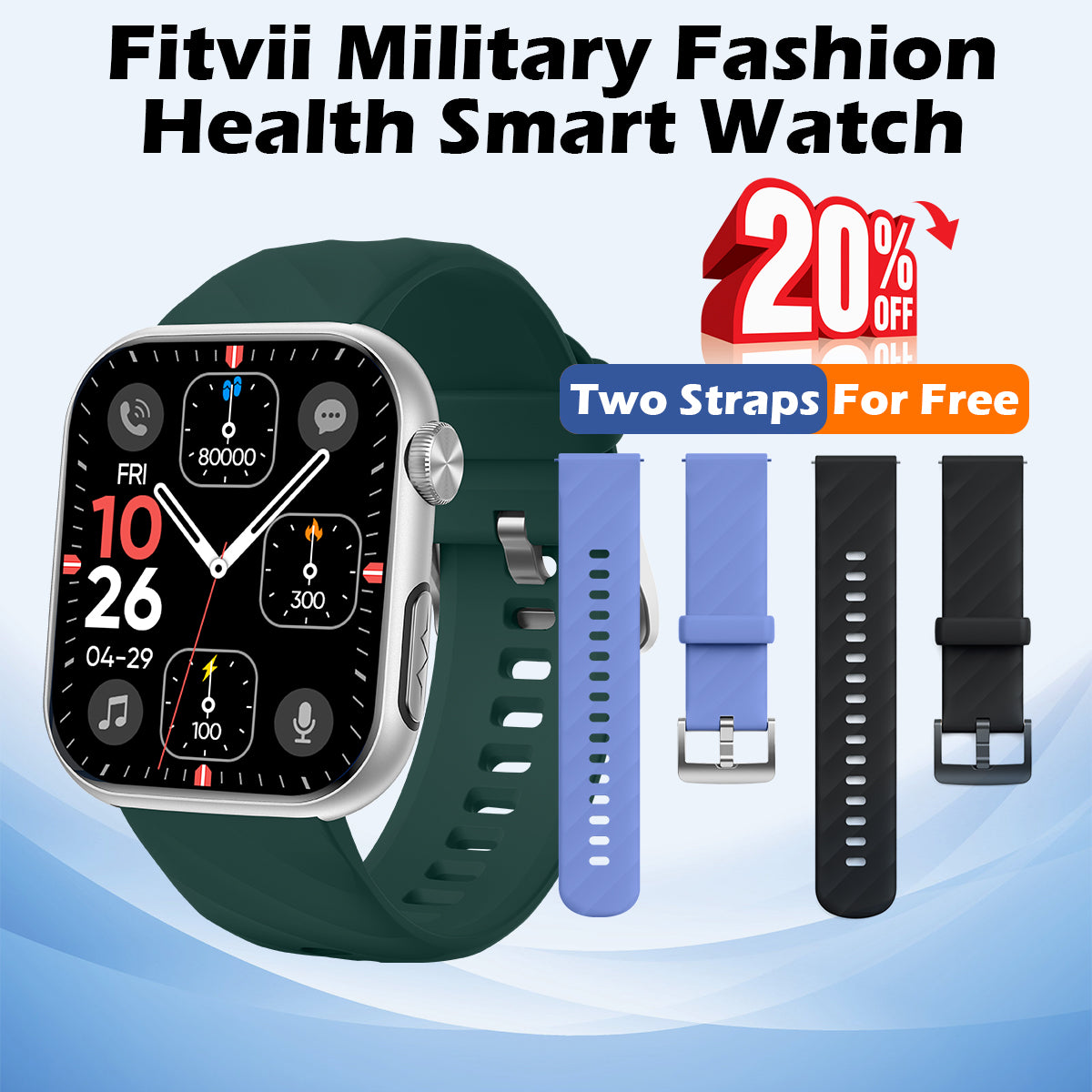 Military Fashion Health Smart Watch-6 colors