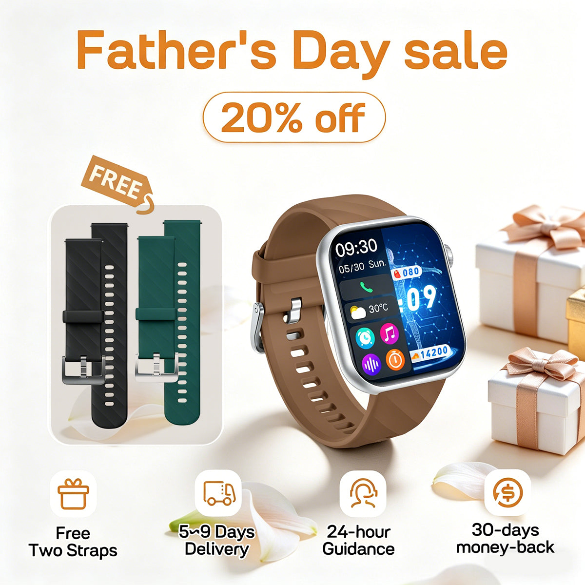 Mother| Father's Day Gift - Fitvii® Upgrade GT5 PRO MAX Health Smartwatch With SOS+BP+BG+HR+ECG+TEMP+SPO2+Calls Fitness Tracker