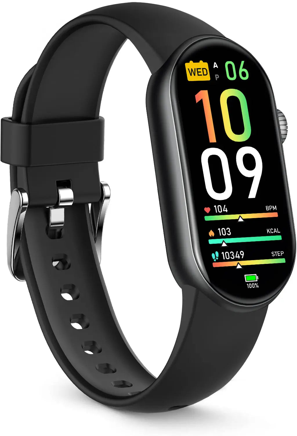 FITVII Slim Fitness Tracker AMOLED with Blood Oxygen, Blood Pressure, 24/7 Heart Rate and Sleep Tracking, IP68 Waterproof Activity Trackers and Smart Watches with Step Tracker, Pedometer for Women Men fitvii