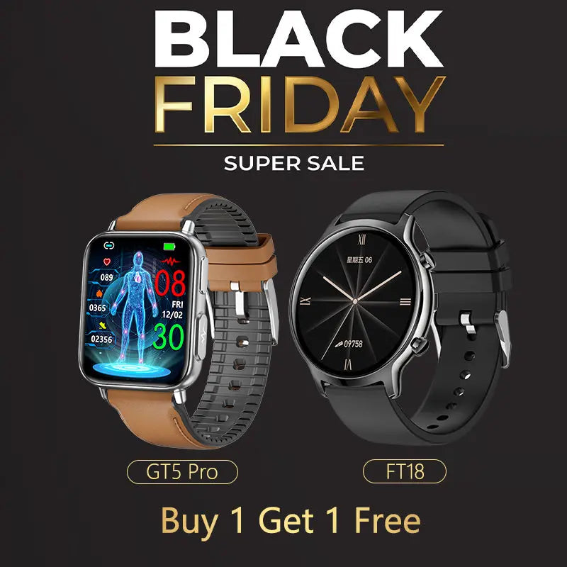 FitVII GT5 PRO Smartwatch + FT18 Smartwatch - Buy 1 Get 1 Free Black Friday💥 fitvii