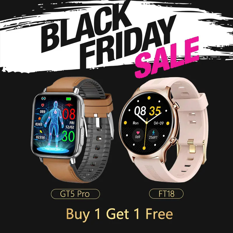 FitVII GT5 PRO Smartwatch + FT18 Smartwatch - Buy 1 Get 1 Free Black Friday💥 fitvii