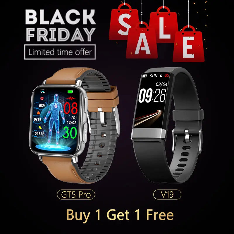 FitVII GT5 PRO Watch + ECG(EKG) V19 Fitness Tracker - Buy 1 Get 1 Free Black Friday💥 fitvii