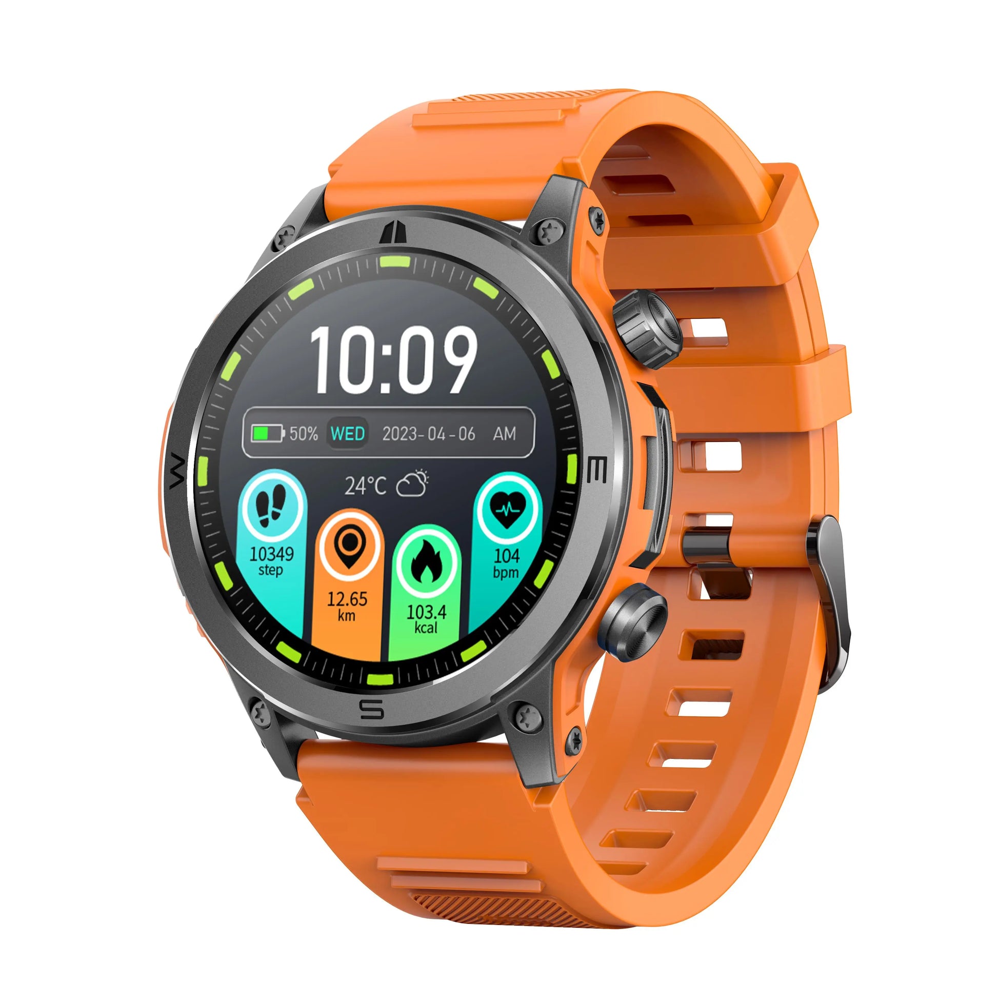 Fitvii Strong Sports SmartWatch with Bluetooth Calling+BP+HR+SPO2 Monitoring fitvii