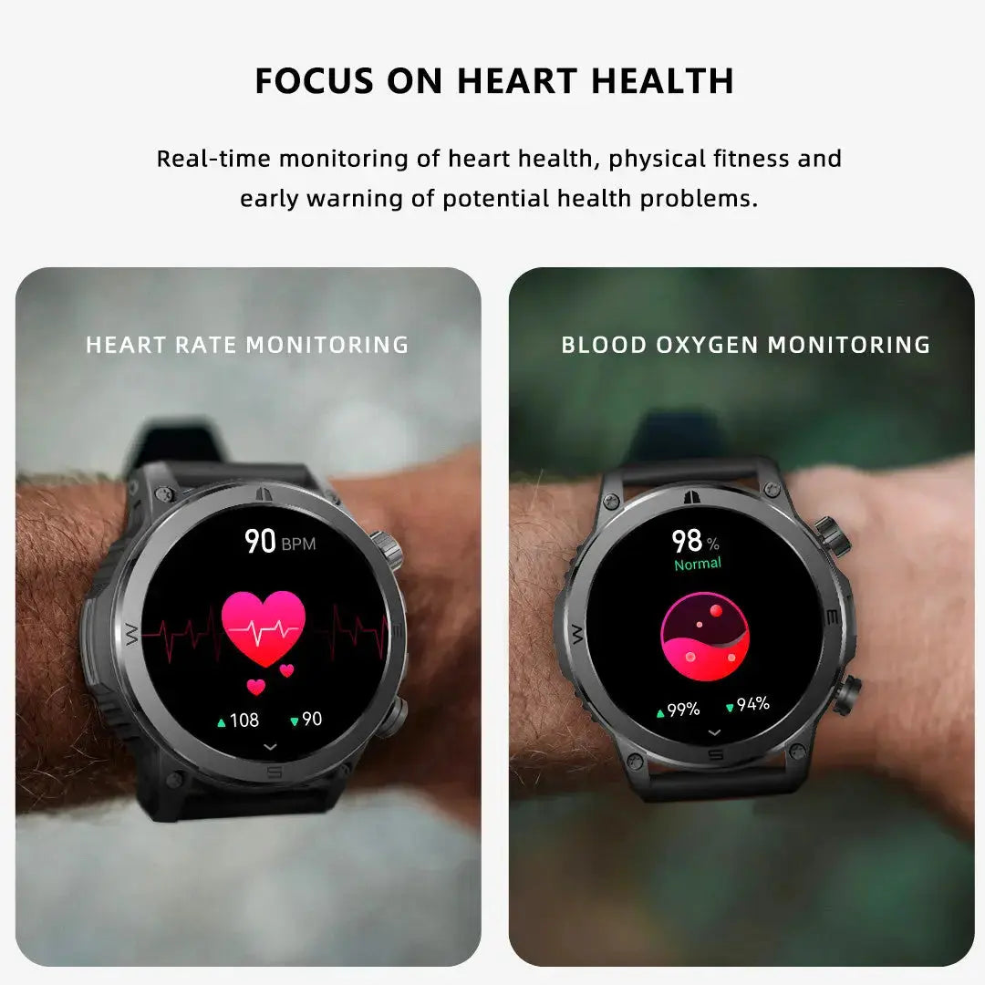 Bedste mænd Fitvii™Strong Health Smartwatch med 38% Mere Data nøjagtighed