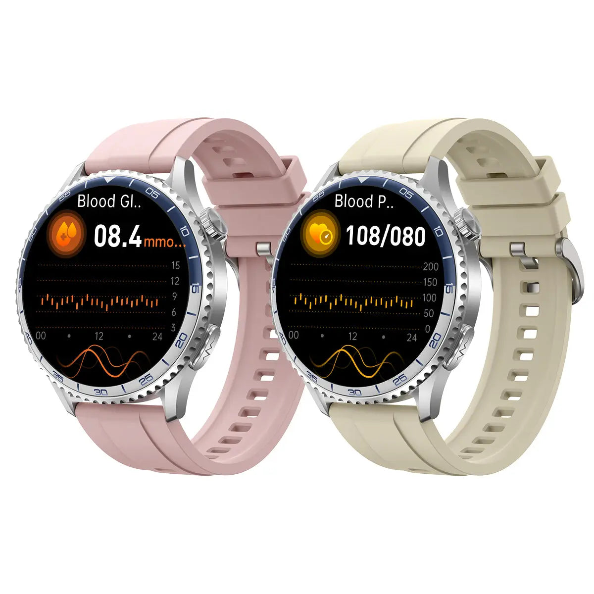 Fitvii® Women Health Smartwatch With  Blood Pressure, Blood Glucose, HRV, EKG, SOS, Spo2, Sleep, Calls and Sport Tracker Reminder fitvii