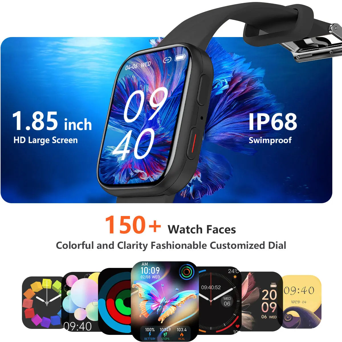 FITVII HM57 Health & Fitness Tracker 2024 (Answer/Make Calls), Smart W