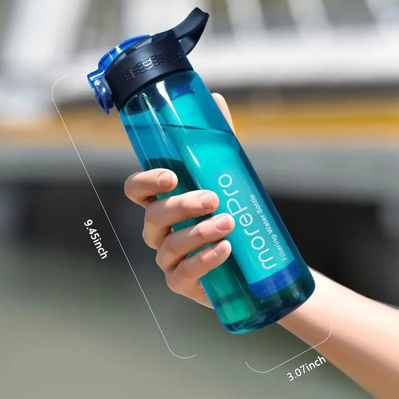 Morepro Premium Lake Blue Water Bottle, Suit for Hiking, Sports and Camping fitvii