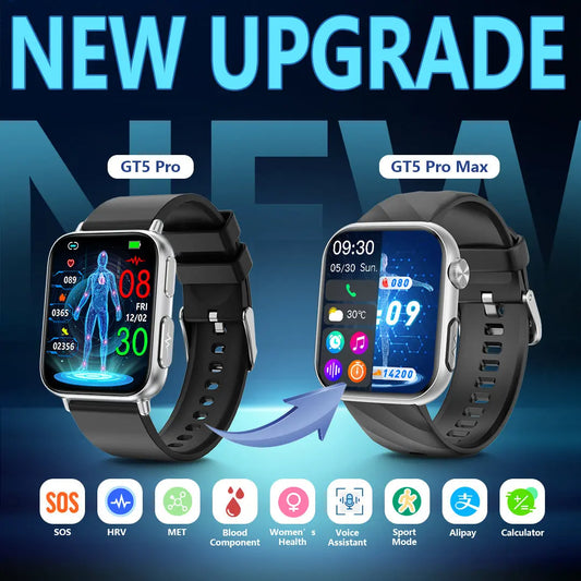 Upgrade FITVII® GT5 Pro Max Blood Pressure Smartwatch with EKG, Glucose Trends, HRV, SpO₂ & More (Copy) fitvii