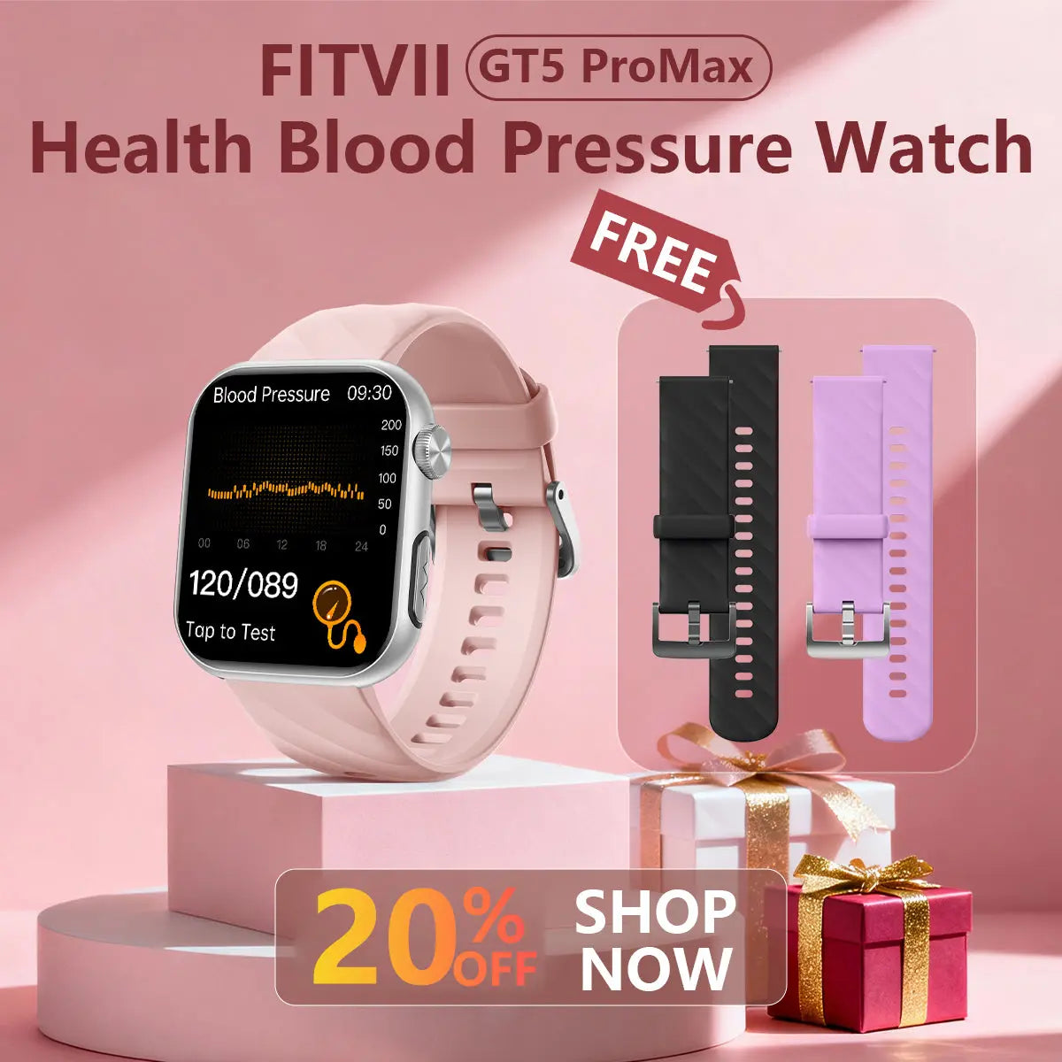 Women's/Men's Stylish and Health Smart Watch-New Fitvii GT5 Pro Max (6 Colors) (Copy) fitvii