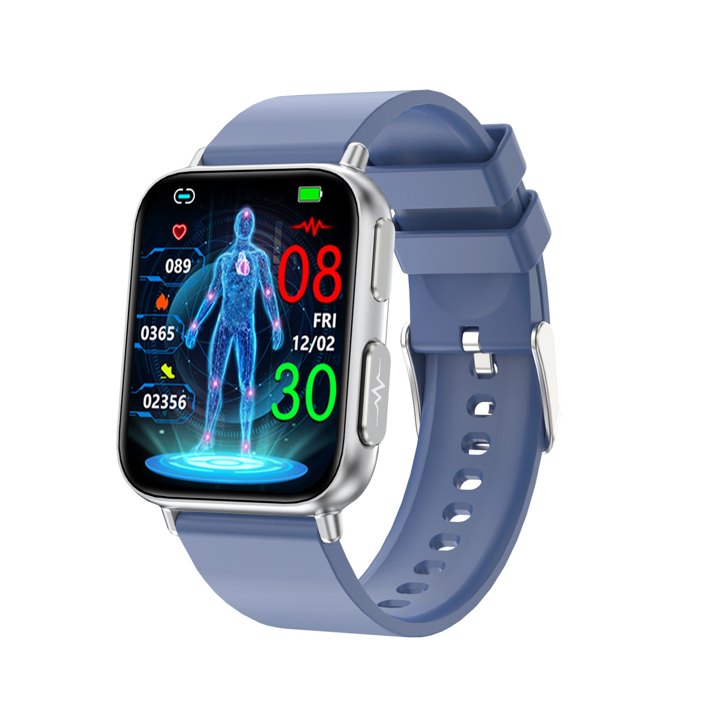 Novo Fitvii Poderoso Smartwatch ECG com Monitor de Pressão Arterial de Frequência Cardíaca + EKG + Açúcar no Sangue + Teste de Estresse