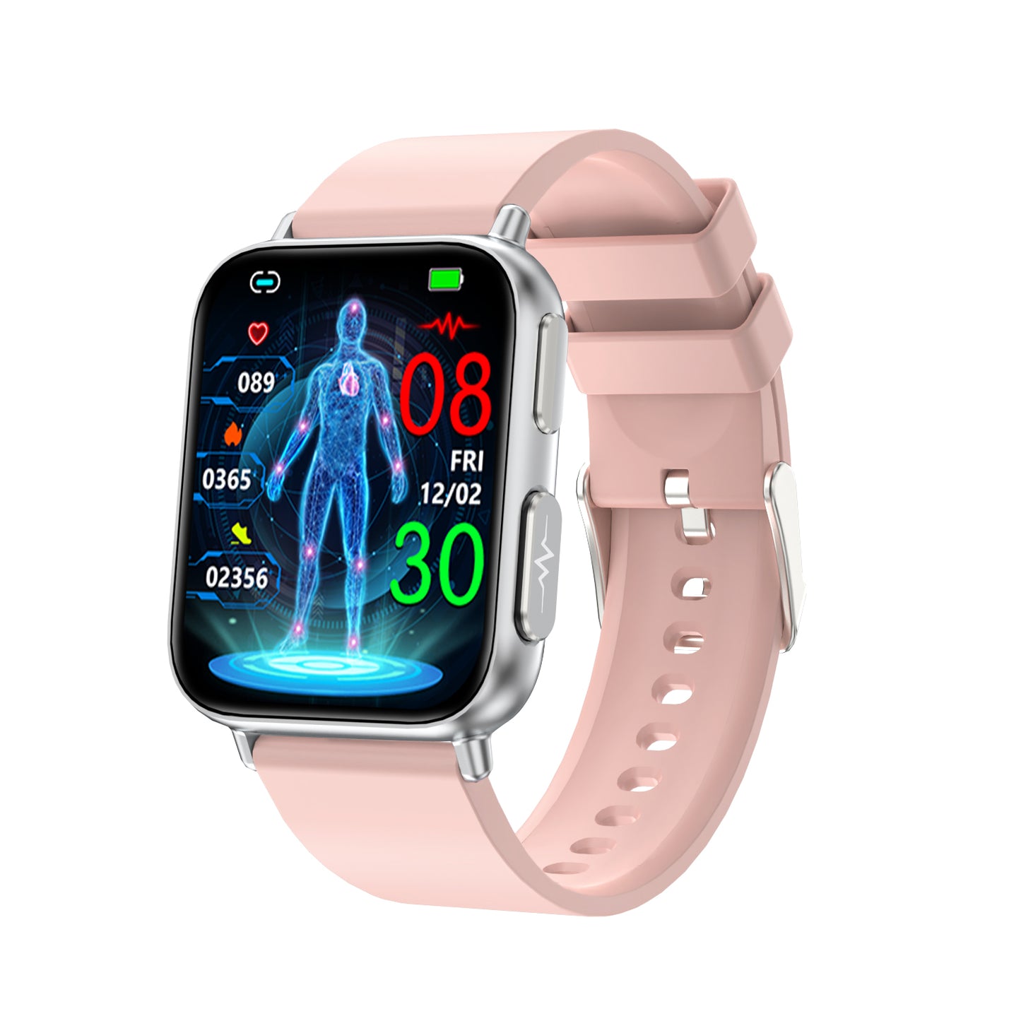 Novo Fitvii Poderoso Smartwatch ECG com Monitor de Pressão Arterial de Frequência Cardíaca + EKG + Açúcar no Sangue + Teste de Estresse