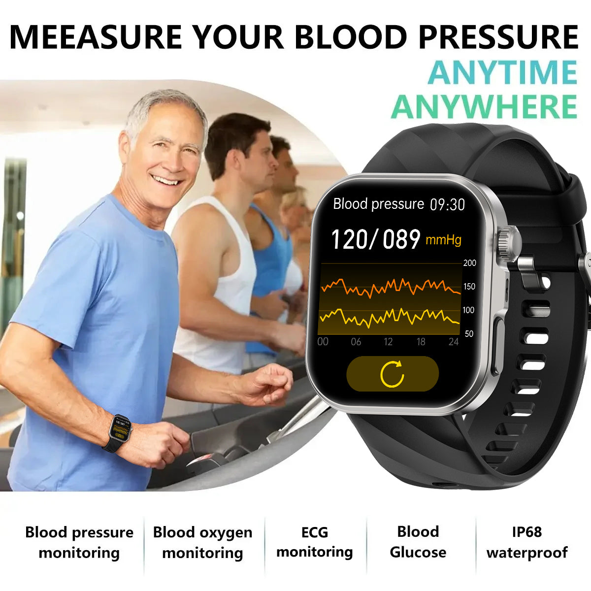 Best Father's Day Gift-FitVII® PulseMax Watch With Blood Glucose+Blood Presssure Monitoring+Calls