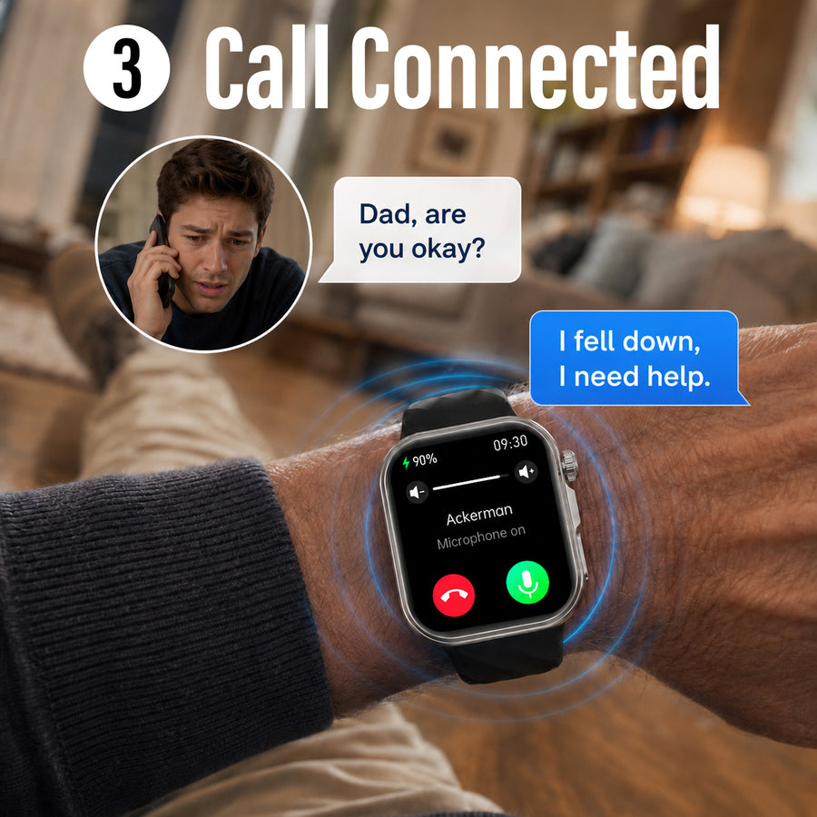 Pulsemax begins contacting a preset emergency contact