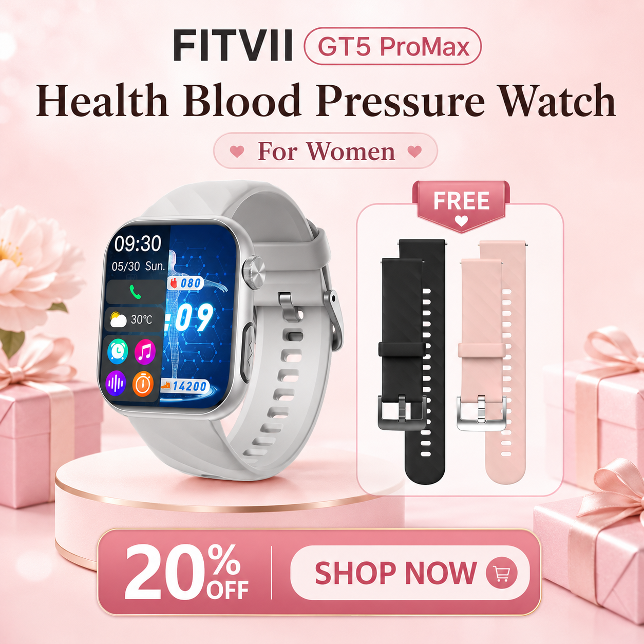Women's/Men's Stylish and Health Smart Watch-New Fitvii GT5 Pro Max (6 Colors)